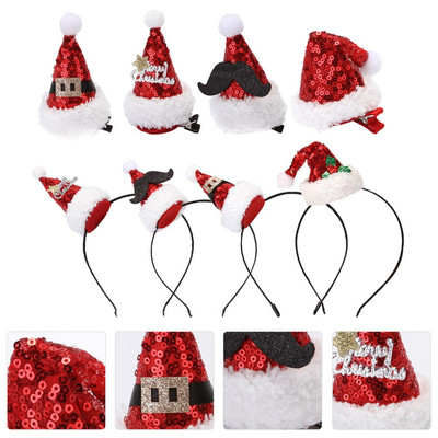 Χριστουγεννιάτικα κλιπ για καπέλο για τα μαλλιά, κορδέλα Santa Barrettes Lovely Band Αξεσουάρ κεφαλής κεφαλής Bopper Μίνι φουρκέτα Διακόσμηση για ενήλικες