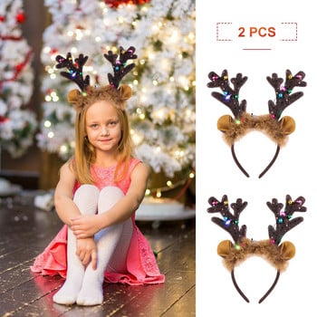 Headband Antlers Antler Deer Led Christmas Headbands Αξεσουάρ τάρανδος Cosplay Lightelk Holiday