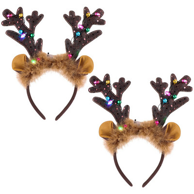 Traka za glavu Antlers Rogovi jelena Led Božićne trake za glavu Reindeer Dodaci Cosplay Lightelk Holiday