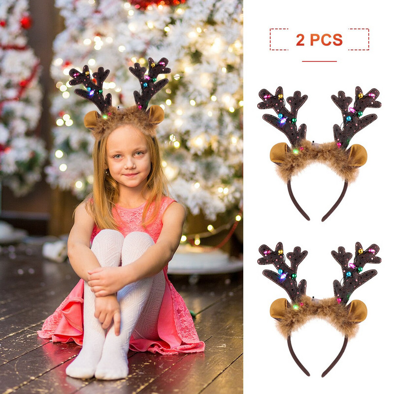 Traka za glavu Antlers Rogovi jelena Led Božićne trake za glavu Reindeer Dodaci Cosplay Lightelk Holiday