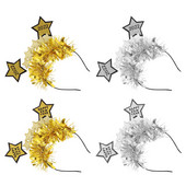 Nova traka za glavu Year Hair Hoop Years Star Tinsel Christmas Accessories Tiara Bopper Decor Eve Moderan S Party CostumeGlitter Happy