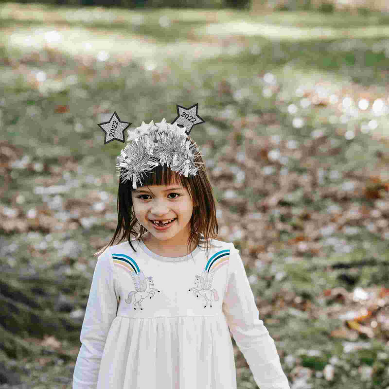 Nova traka za glavu Year Hair Hoop Years Star Tinsel Christmas Accessories Tiara Bopper Decor Eve Moderan S Party CostumeGlitter Happy