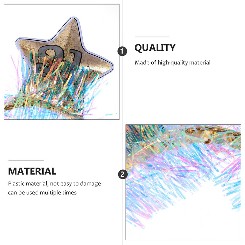 2 kom. Gumice za kosu Obruči za kosu Dvostruka zvijezda Unikatni roman Zanimljivi nakit za kosu Rekviziti za zabavu za Novu godinu