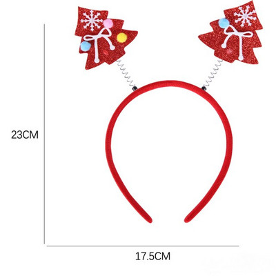 Božićna gumica za kosu Crtić Crveni Djed Božićnjak Snjegović Rogovi Traka za glavu Veseli dekor Odrasla djeca Naviidad Darovi Noel Igračke Obruč za kosu