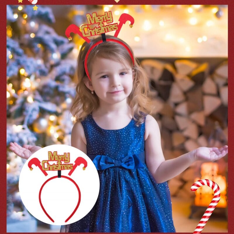 Božićna gumica za kosu Crtić Crveni Djed Božićnjak Snjegović Rogovi Traka za glavu Veseli dekor Odrasla djeca Naviidad Darovi Noel Igračke Obruč za kosu