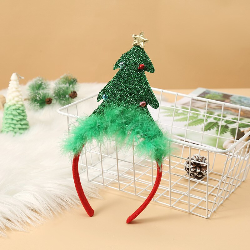 Bentiță de modă pentru brad de Crăciun Pălărie de Moș Crăciun Bentite cu fulgi de nea de Crăciun pentru pălării de petrecere Bentite de vacanță Accesoriu pentru costume de Crăciun