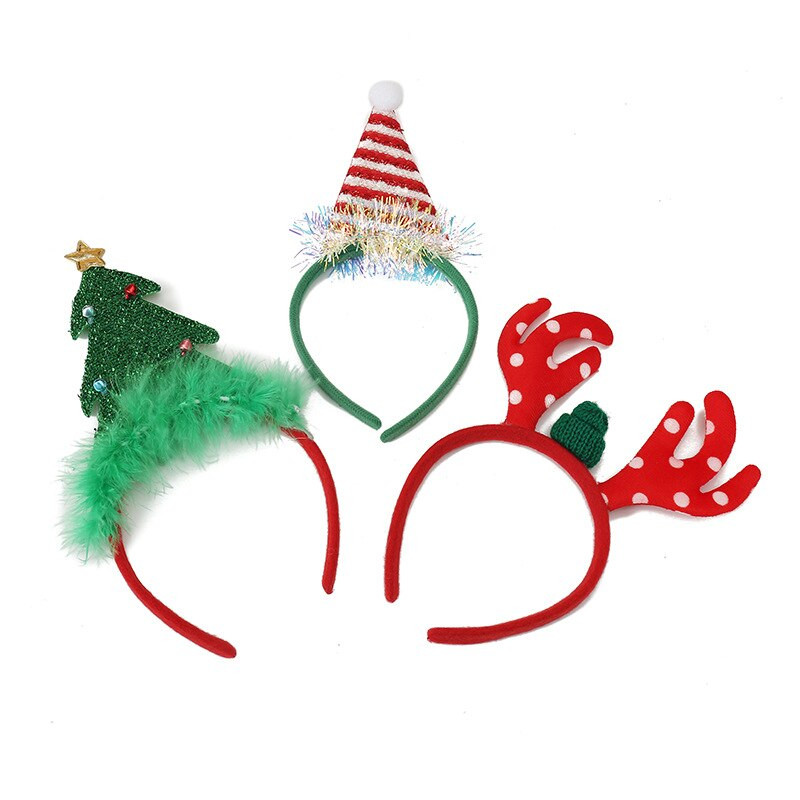 Bentiță de modă pentru brad de Crăciun Pălărie de Moș Crăciun Bentite cu fulgi de nea de Crăciun pentru pălării de petrecere Bentite de vacanță Accesoriu pentru costume de Crăciun