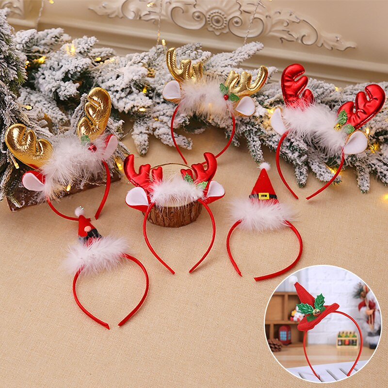 Cerc de păr de Crăciun Moș Crăciun Elan Antlers Bentiță Copii Adulti Crăciun pentru cap Ornamente de reni Crăciun Party Cosplay Decor Bentite