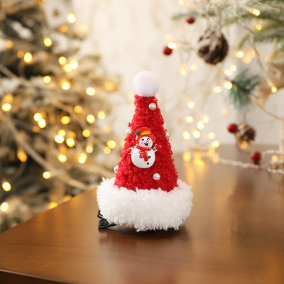 Noi agrafe de păr de Crăciun, pălărie, ac de păr pentru fete, cadou de festival, drăguț, ureche de cerb, conuri de pin, agrafe, accesorii pentru păr pentru adulți.