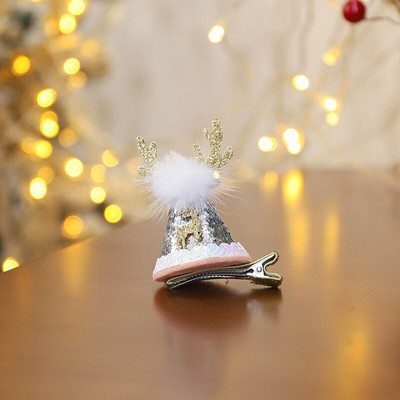 Noi agrafe de păr de Crăciun, pălărie, ac de păr pentru fete, cadou de festival, drăguț, ureche de cerb, conuri de pin, agrafe, accesorii pentru păr pentru adulți.