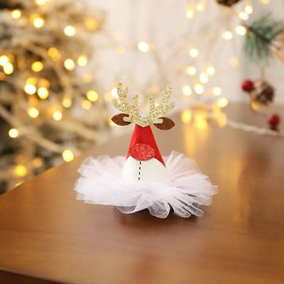 Noi agrafe de păr de Crăciun, pălărie, ac de păr pentru fete, cadou de festival, drăguț, ureche de cerb, conuri de pin, agrafe, accesorii pentru păr pentru adulți.