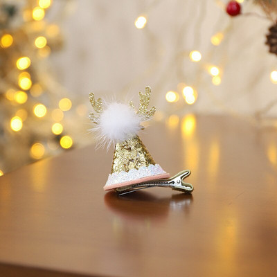 Noi agrafe de păr de Crăciun, pălărie, ac de păr pentru fete, cadou de festival, drăguț, ureche de cerb, conuri de pin, agrafe, accesorii pentru păr pentru adulți.