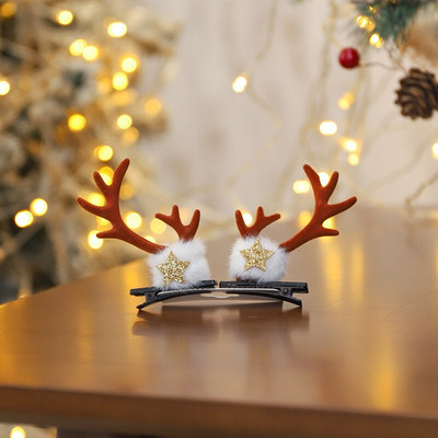 Noi agrafe de păr de Crăciun, pălărie, ac de păr pentru fete, cadou de festival, drăguț, ureche de cerb, conuri de pin, agrafe, accesorii pentru păr pentru adulți.