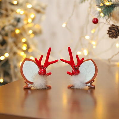 Noi agrafe de păr de Crăciun, pălărie, ac de păr pentru fete, cadou de festival, drăguț, ureche de cerb, conuri de pin, agrafe, accesorii pentru păr pentru adulți.