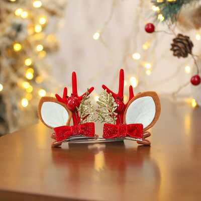 Noi agrafe de păr de Crăciun, pălărie, ac de păr pentru fete, cadou de festival, drăguț, ureche de cerb, conuri de pin, agrafe, accesorii pentru păr pentru adulți.