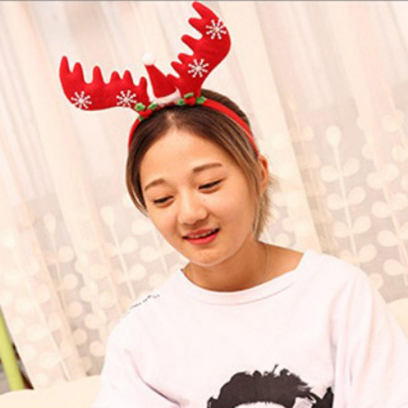 Elastična novogodišnja meka traka za glavu s božićnim rogovima iz crtića za party cosplay