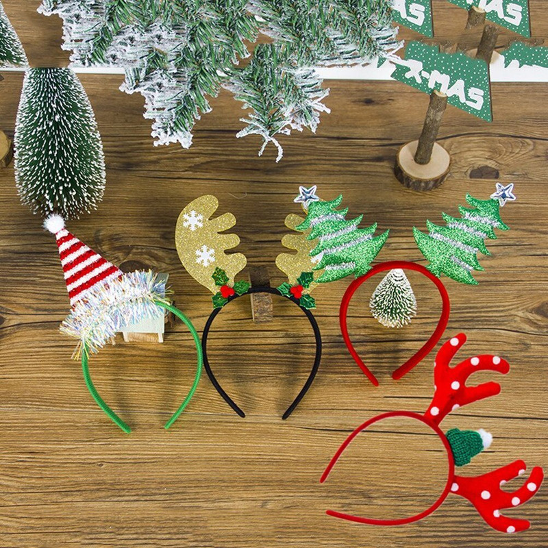 4 komada ukrasa za glavu Božićno drvce Traka za glavu Dječji sob Traka za glavu Blagdanske trake za glavu Božićna traka za glavu od roga