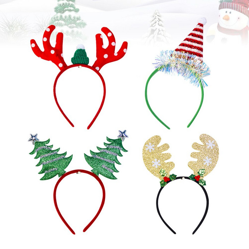 4 komada ukrasa za glavu Božićno drvce Traka za glavu Dječji sob Traka za glavu Blagdanske trake za glavu Božićna traka za glavu od roga