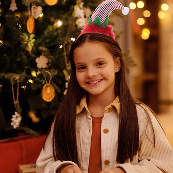 2 τμχ καπέλο χριστουγεννιάτικο κεφαλόδεσμο ρίγες κορδέλες κεφαλής Παιδικά καπέλα για τα μαλλιά Καπέλα κεφαλής Αυτιά Αϊ-Βασίλη Κομμωτή κεφαλή Κορδέλα Tophat Αξεσουάρ