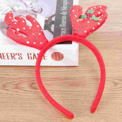 Kalėdiniai elnio plaukų galvos apdangalai galvos apdangalai plaukų juosta Blizgučiai lankai Galvos tvarsčiai Briedžio ragai Elnio gyvūno snaigės