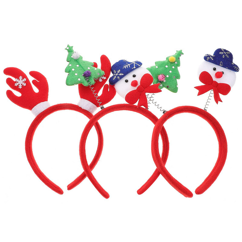 Kalėdiniai elnio plaukų galvos apdangalai galvos apdangalai plaukų juosta Blizgučiai lankai Galvos tvarsčiai Briedžio ragai Elnio gyvūno snaigės