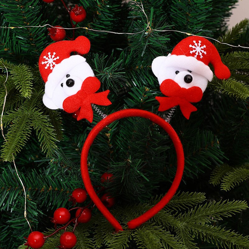 Novi božićni party, rekviziti za blagdanske događaje Proljetna traka za glavu Crvena dječja pokrivala za odrasle Božićni dar Djed Mraz ukras traka za glavu