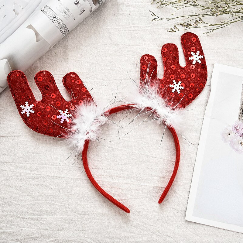 Merry Christmas Antlers Bandita Kawaii Craciun Cap Catarama Decor Mos Craciun Om de zapada Cap Port Accesorii de par pentru fete