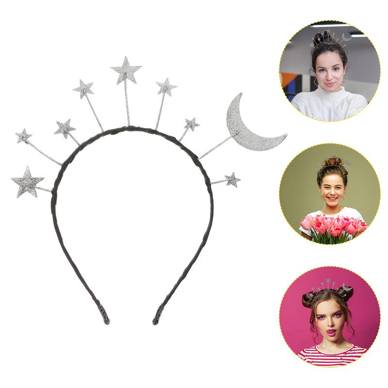 Birthday Party Star Headband Glitter Birthday Party Stars Moon Headband Glitter Fashion Hairbabd for Cosplay Costume αξεσουάρ