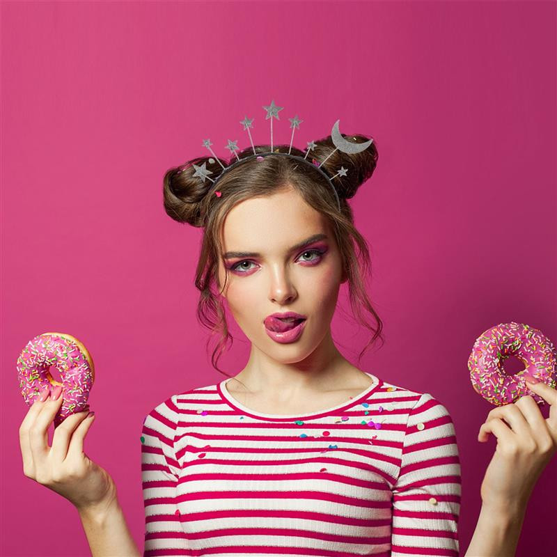 Birthday Party Star Headband Glitter Birthday Party Stars Moon Headband Glitter Fashion Hairbabd for Cosplay Costume αξεσουάρ