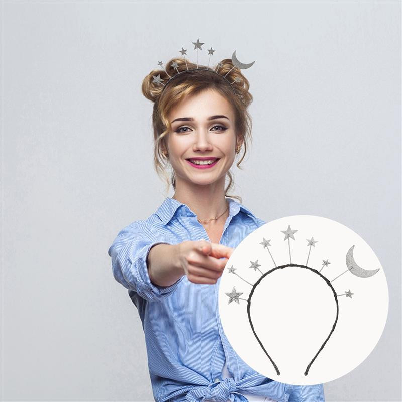 Birthday Party Star Headband Glitter Birthday Party Stars Moon Headband Glitter Fashion Hairbabd for Cosplay Costume αξεσουάρ