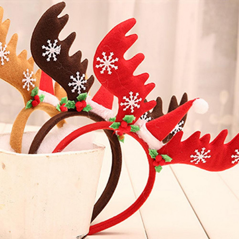 Crăciun elastic cu coarne de Crăciun anti-alunecare pentru Cosplay de petrecere