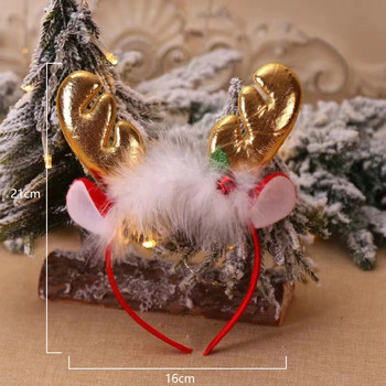 Νέο χριστουγεννιάτικο βελούδινο στεφάνι για μαλλιά Χαριτωμένο στολίδι με κορδόνια από ελαφάκια Santa Tree Παιδικά ενήλικες στολίδι για Χριστουγεννιάτικο πάρτι Cosplay