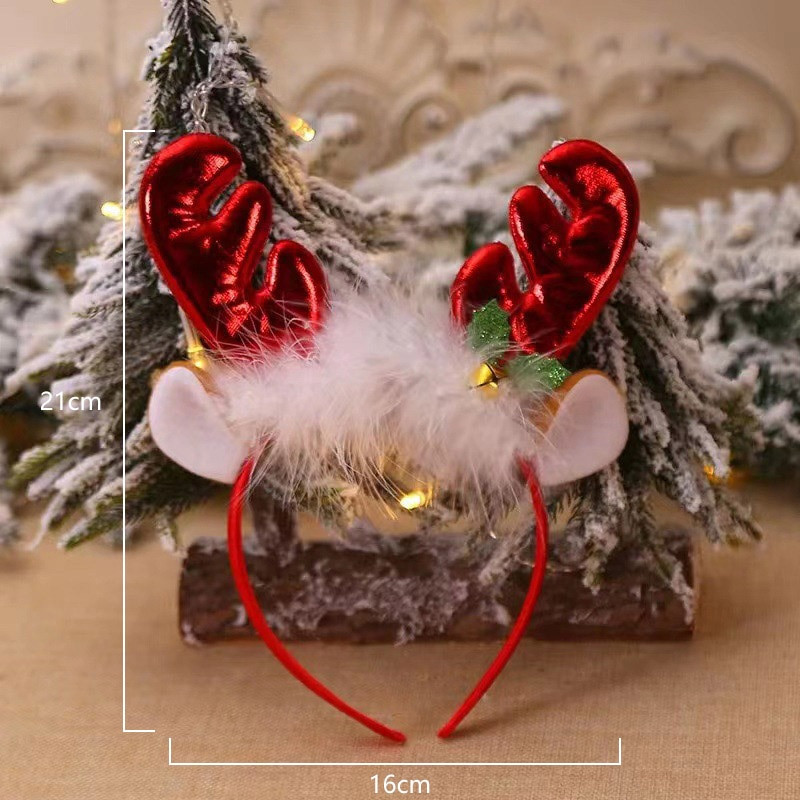 Νέο χριστουγεννιάτικο βελούδινο στεφάνι για μαλλιά Χαριτωμένο στολίδι με κορδόνια από ελαφάκια Santa Tree Παιδικά ενήλικες στολίδι για Χριστουγεννιάτικο πάρτι Cosplay