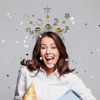 2023 Καλή Πρωτοχρονιά Κεφαλή χριστουγεννιάτικο δώρο Stars Drcoration Headband Καλά Χριστούγεννα Headband Hair Hoop Rhinestone Crown