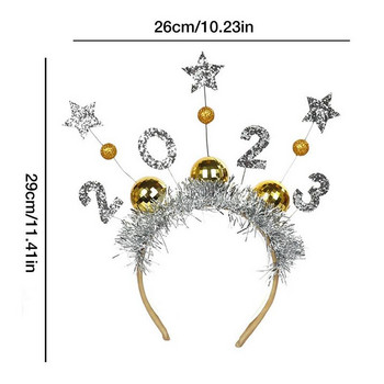 2023 Καλή Πρωτοχρονιά Κεφαλή χριστουγεννιάτικο δώρο Stars Drcoration Headband Καλά Χριστούγεννα Headband Hair Hoop Rhinestone Crown