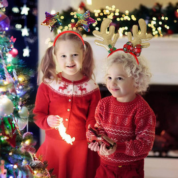 Χριστουγεννιάτικη διακόσμηση Κινούμενα σχέδια Κόκκινη κορδέλα για τα μαλλιά Άγιος Βασίλης Χιονάνθρωπος Κέρατα Κέρατα Κεφαλόδεσμος για ενήλικες Παιδικά Δώρα Καλά Χριστουγεννιάτικη διακόσμηση