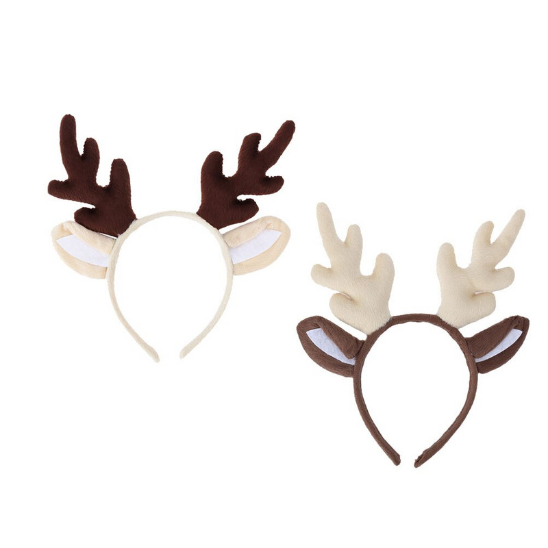 Bentite de Crăciun de ren Bentite pentru cap Copii Coarn de cap Coș de sărbători Adulti Căprioară Căprioară de petrecere Costum Cerc de pluș Păr