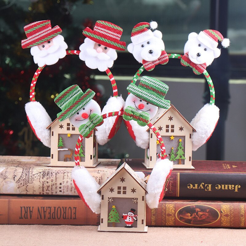 Reni Om de Zapada Mos Craciun Casca pentru urechi Bentita moale Petrecere de iarna Adulti Copii Decorat Craciun Craciun