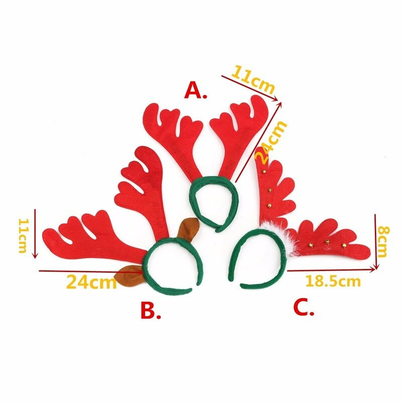 Jõulud Reindeer Deer Antlers Headbrand Hair Band Xmas Fancy Kleit Aksessuaarid