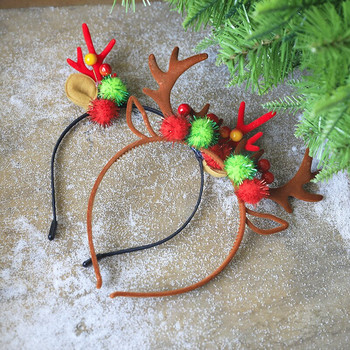 Νέα χριστουγεννιάτικα διακοσμητικά DIY Headband Headwear Antler Hairpin Plastic Flocking Festive Accessories