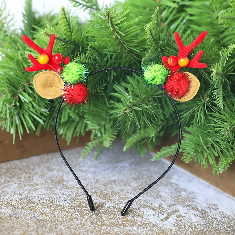 Novi božićni DIY ukrasi Traka za glavu Pokrivalo za glavu Ukosnica od roga Plastična kosmata Svečani dodaci