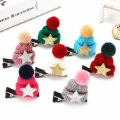 1 TK jõulujuuksenõela kaunistus, väike müts, juukseklamber, villase peaga pandlaga peakatte aksessuaar tüdrukutele ja lastele pühadepeo kaunistamiseks