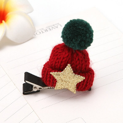 1 TK jõulujuuksenõela kaunistus, väike müts, juukseklamber, villase peaga pandlaga peakatte aksessuaar tüdrukutele ja lastele pühadepeo kaunistamiseks