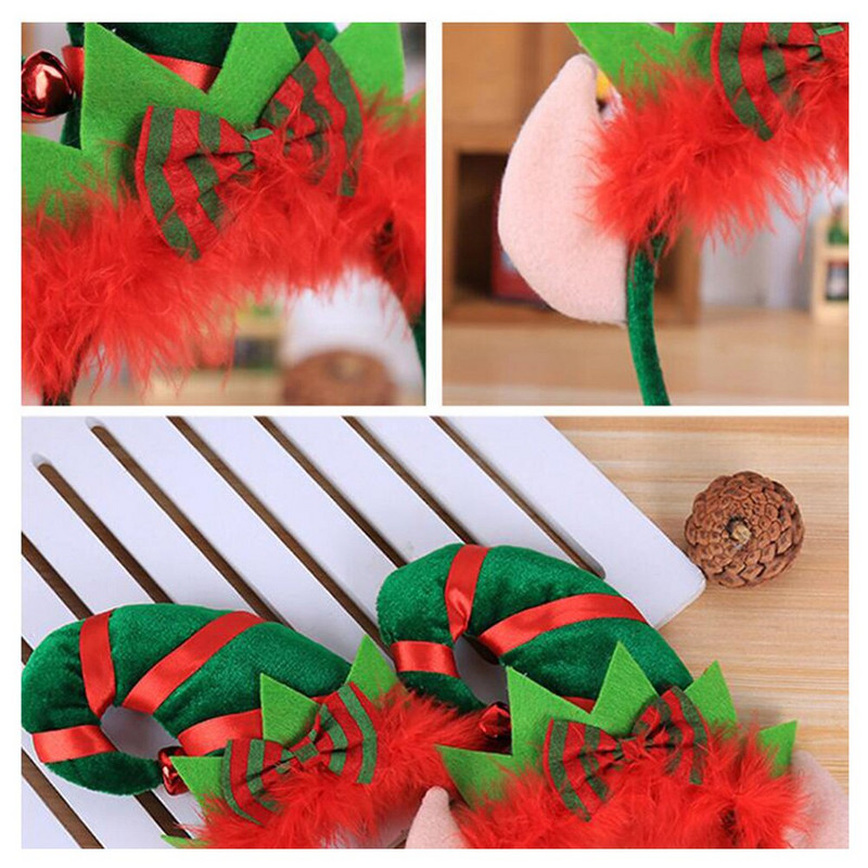 Päkapikumüts jõulud Juuksepael Peapael Mütsid Kostüüm Jõuluvana Unisex Peakate Jingle Bells Kõrva Juukserõngas