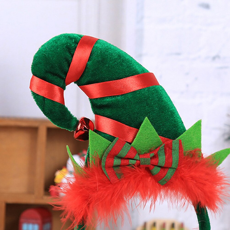 Päkapikumüts jõulud Juuksepael Peapael Mütsid Kostüüm Jõuluvana Unisex Peakate Jingle Bells Kõrva Juukserõngas