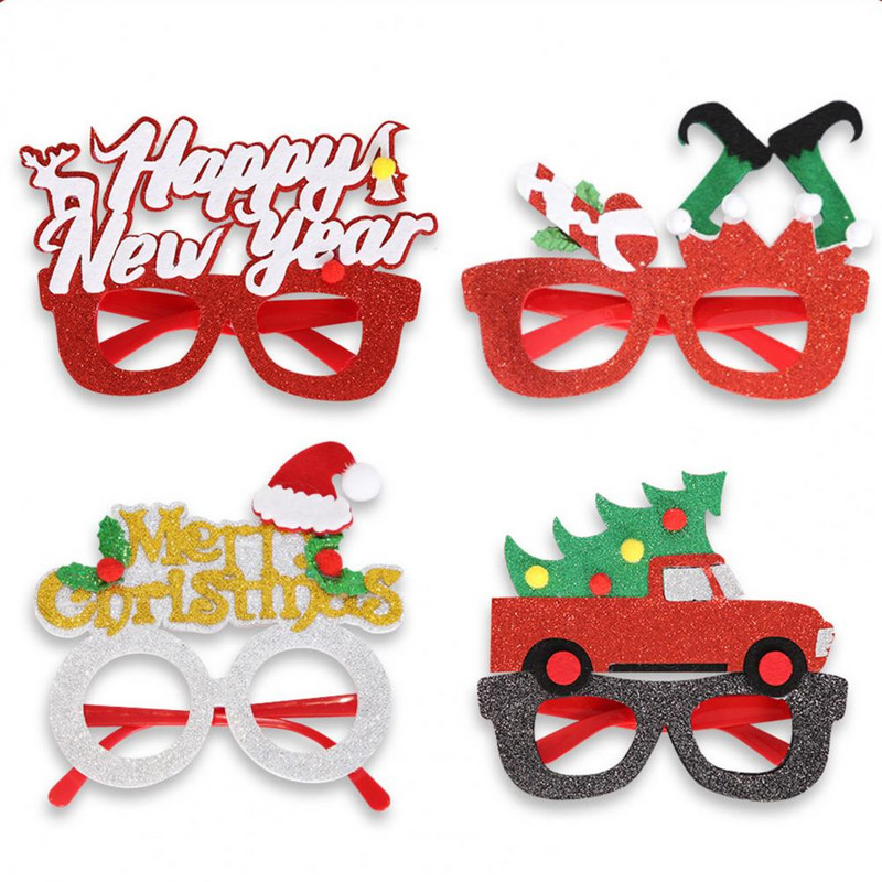 Subtilus ilgai išliekantis mielas Kalėdų Senelis Kalėdų eglutė briedžių akinių rėmelis Kalėdoms Kalėdiniai akiniai Kalėdiniai akiniai