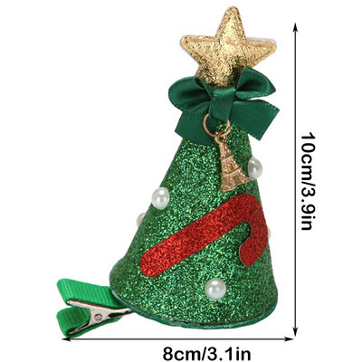 Božićne kopče za kosu Šešir za božićno drvce Pokrivalo za glavu Božićno pokrivalo za kosu Dodatak za kosu za djevojčicu, dijete, blagdanski ukras za zabavu