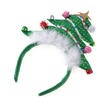 Χριστουγεννιάτικο δέντρο κεφαλόδεσμος Μαλλιά αξεσουάρ φόρεμα κεφαλή στεφάνι παγιέτες Κοστούμια Παιδικά αστέρια Καπέλα κεφαλής γιορτινά Cosplay Stuffers