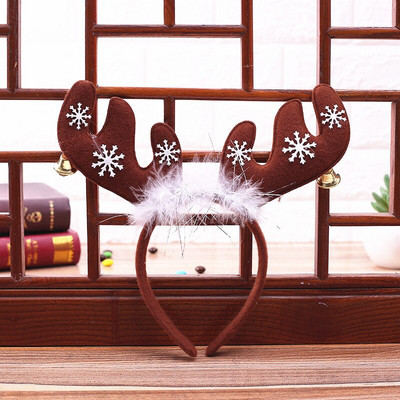Roșu kaki Crăciun Urechi de căprior pene Clopoțel Bandă de păr de Crăciun Antlers Bentita Închizătoare Crăciun Decor de Crăciun Rechizite pentru petreceri