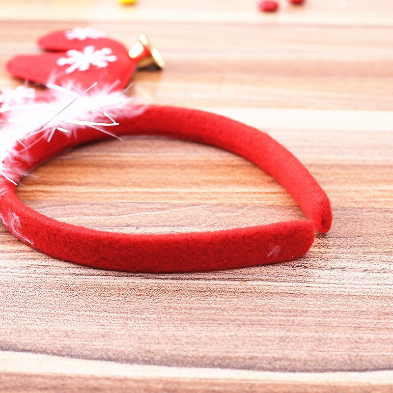 Roșu kaki Crăciun Urechi de căprior pene Clopoțel Bandă de păr de Crăciun Antlers Bentita Închizătoare Crăciun Decor de Crăciun Rechizite pentru petreceri